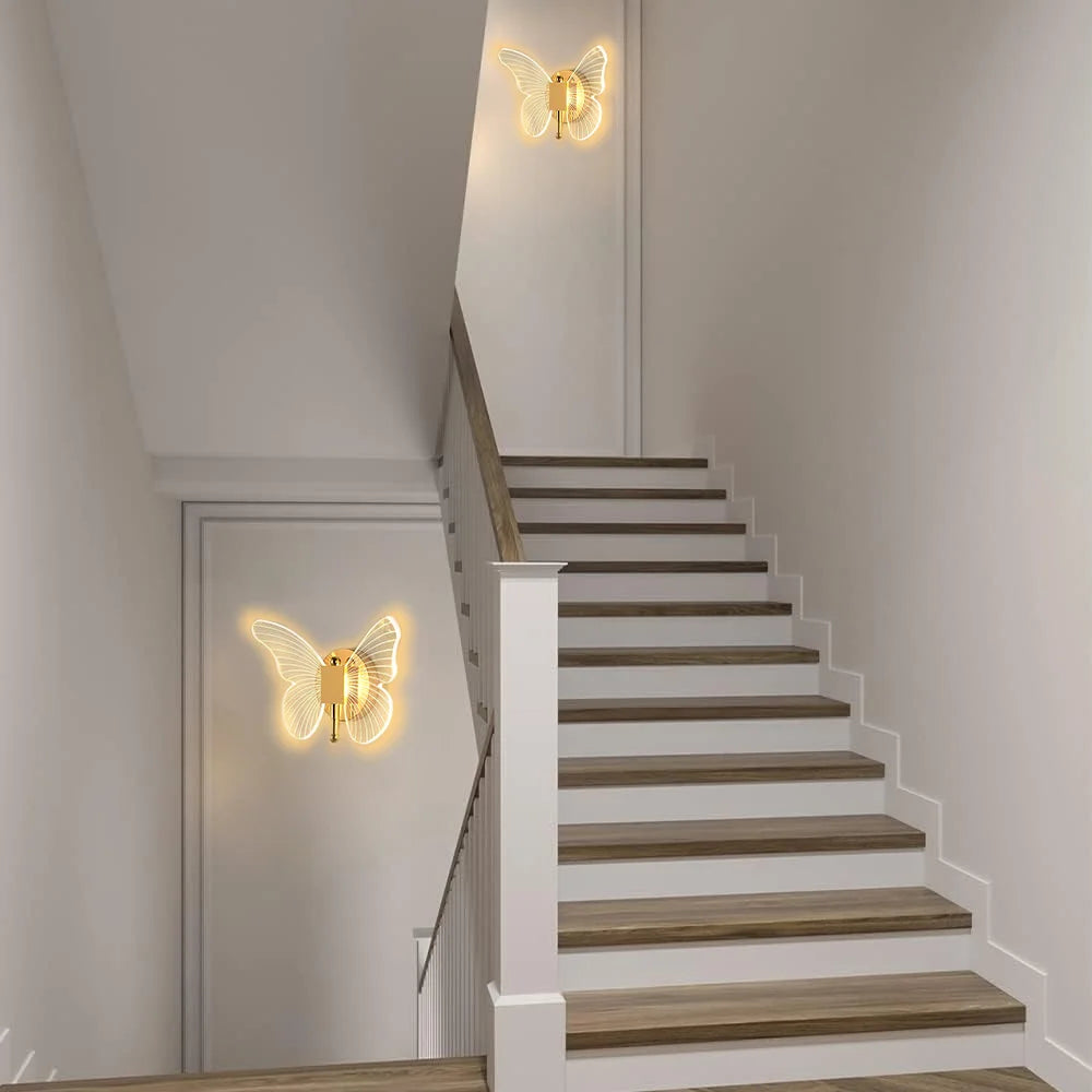 LED Butterfly Wall Lamp Indoor Lighting Home Bedroom Modern Butterfly Wall Lamp Creative Living Room Decoration Ceiling Light