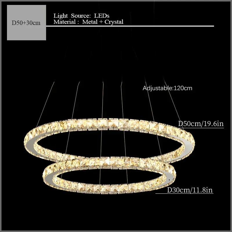 2024 Modern Crystal Ceiling Hanging Chandeliers for Living Dining Table Room Bedroom Lamps Home Decorations Pendant Light Lustre