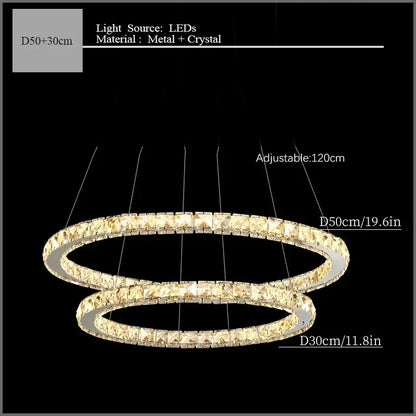 2024 Modern Crystal Ceiling Hanging Chandeliers for Living Dining Table Room Bedroom Lamps Home Decorations Pendant Light Lustre
