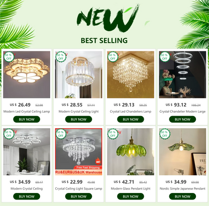 K9 Crystal Pendant Light Indoor Dining Room Nordic Modern Ceiling Chandelier for Bedroom Decoration Led Adjust Lighting Fixtures