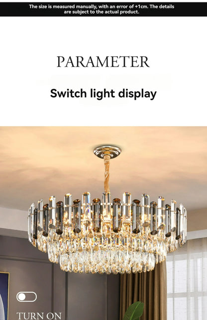 Post-modern Simple and Luxurious Crystal Chandelier Living Room Lamps Dining Room Decoration Household Led Indoor Lighting