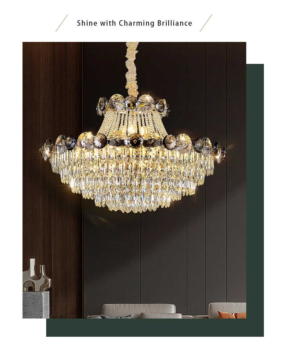 2024 Modern Large Luxury Living Room Chandeliers for Staircase Designer Crystal Pendant Lamps Home Decor Lighting Lustre Fixture