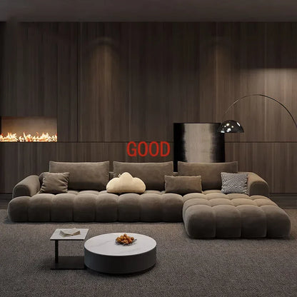 Relaxing Fancy Sofa Cheap Stretch Brown Floor Recliner Sofa Puffs Sectional Juego De Muebles Para Sala Living Room Furniture