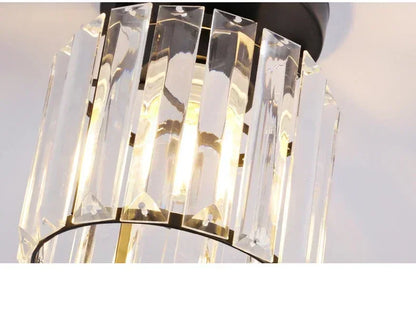 Modern Chandelier Crystal Ceiling Light Semi Flush Mount Ceiling Lighting Fixture Entrance Balcony Indoor Hang Lamp Lighting
