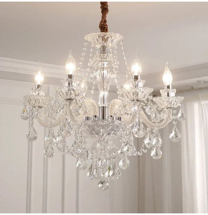 Luxury Home Crystal Chandeliers Villa Lighting for Living Room Decorate Ceiling Pendant Lamps Indoor Hanging Led Lights Fixture