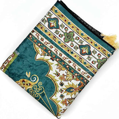 Nicoman Muslim Prayer Rug with Elegant Design | Janamaz | Sajadah | Soft Islamic Carpet Mat, Thick Velvet Fabric