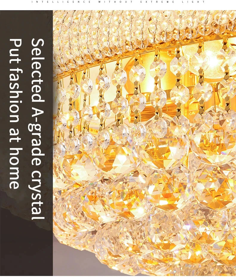 Luxury Living Room Crystal Chandelier Staircase European-Style Large Chrome Chandelier Hotel Lobby Villa High Ceiling Lighting
