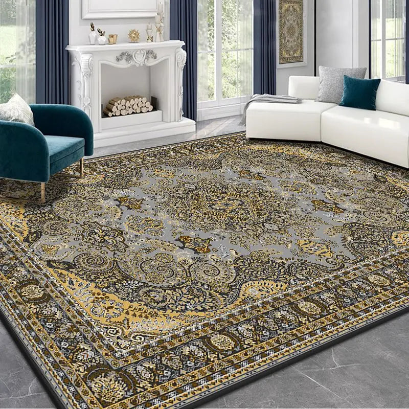 Persian Style Carpet for Living Room Home Decoration Retro Lounge Rug Soft Bedroom Carpet Non-slip Bedside Mats Washable 200x300