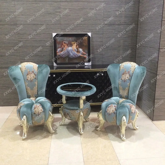 European-Style Leisure Chair Coffee Table Three-Piece Living Room Sofa Couch Balcony Table and Chair Living Room
