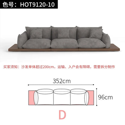 Japanese-style log wabi-sabi wind platform bread fabric sofa living room minimalist creative furniture