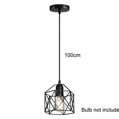 Industrial Pendant Light Adjustable Hanging Lamp for Ceiling Light Fixture Metal Cage Chandelier Lighting for Island Dining Room