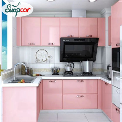 PVC Waterproof Oil-Proof Wallpaper White Self-Adhesive Kitchen Cabinet Table Top Old Furniture Renovation Color Change Stickers