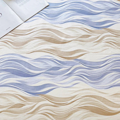 Abstract Geometric Stripe Lines Flat Sheet 3 Pieces 100% Cotton Bed Sheet Soft Comfortable Bedding for Guestrooms and Bedroom