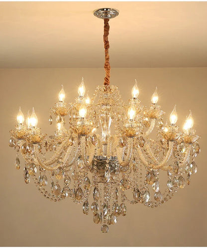 Luxury Home Crystal Chandeliers Villa Lighting for Living Room Decorate Ceiling Pendant Lamps Indoor Hanging Led Lights Fixture