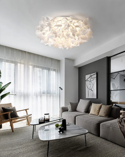 Nordic Luxury Fashion Petal Iron PVC LED Decor Home Atmosphere Ceiling Light Bedroom Foyer Dining Room Lighting Fixtures