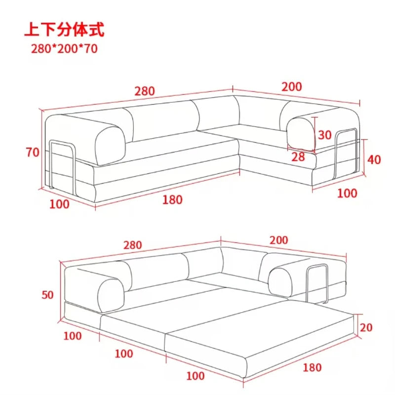 Vacuum Compression Sofa, Living Room Direct Sofa, Multi-functional and Versatile Sofa, 5 Brackets, Customizable