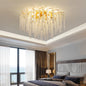 Silver Round Crystal Ceiling Chandelier Light For Bedroom Living Room Dining Kitchen Chrome K9 Crystal Ceiling Light Chandelier