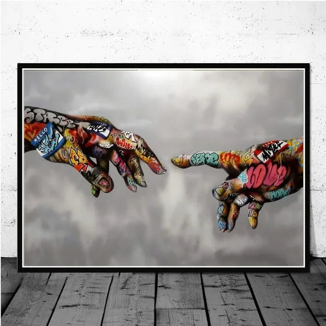 Canvas Wall Art Painting Abstract Banksy Graffiti Art Picture Funny Monkey Street Pop Wall Art Posters for Home Bedroom Decor
