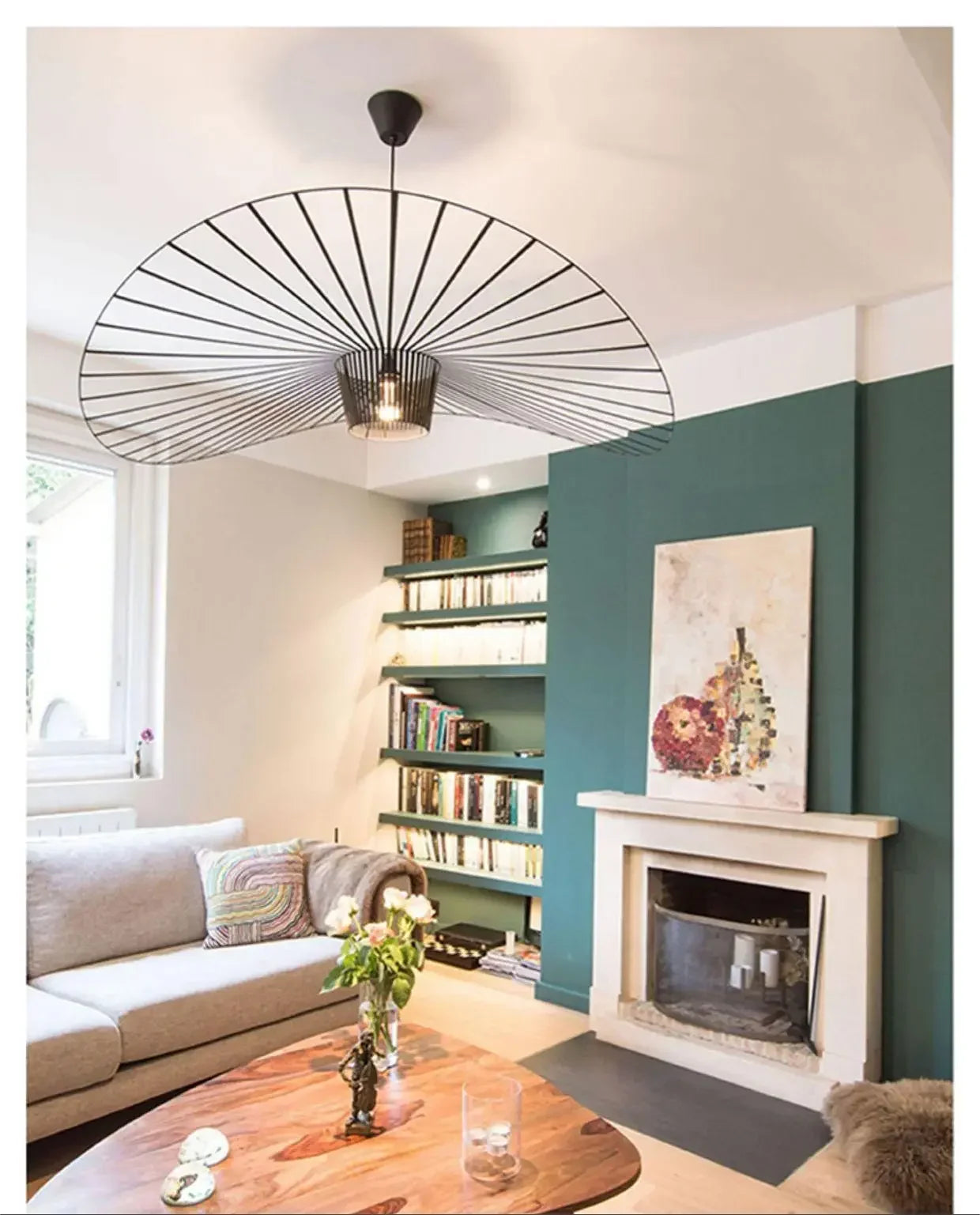 Nordic Vertigo Straw Hat Pendant Lights French Fabric for Restaurant Artistic and Creative Living Room Bedroom Hoom Decor Lamp