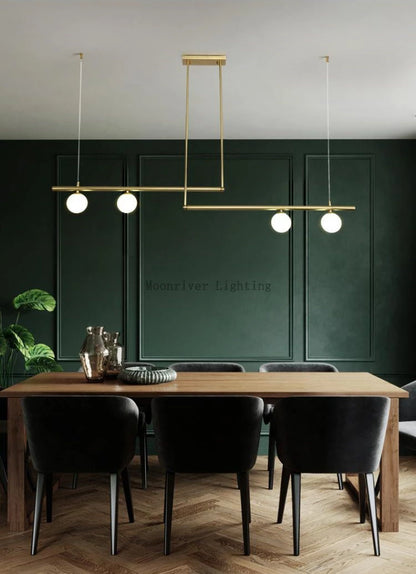 Hanging Lamp for Home LED Modern Minimalist Living Room Chandelier Simple Linear Restaurant Pendant Light Nordic Creative Shop