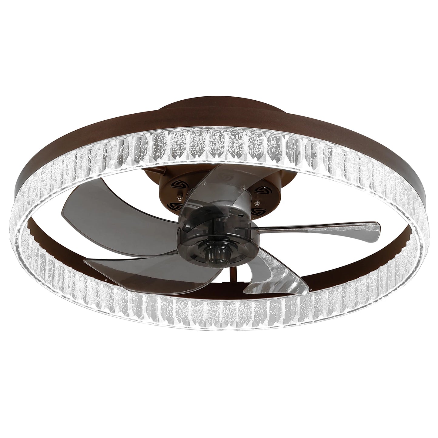 Ceiling Fans with Lights, Minimalist Ring Led Chandelier Fan with Remote Control Modern Ceiling Lamp for Bedroom Nursery Living
