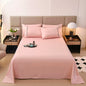 3PCS Solid Color Flat Sheet With English Embroidery Pillowcases Soft & Breathable Bed Sheet Hotel Quality Microfiber Bed Cover