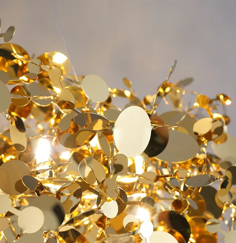 New Stainless Steel Chandelier Post -modern Shallow Luxury Living Room Restaurant Chandelier Gold/chromium Plating Chandelier