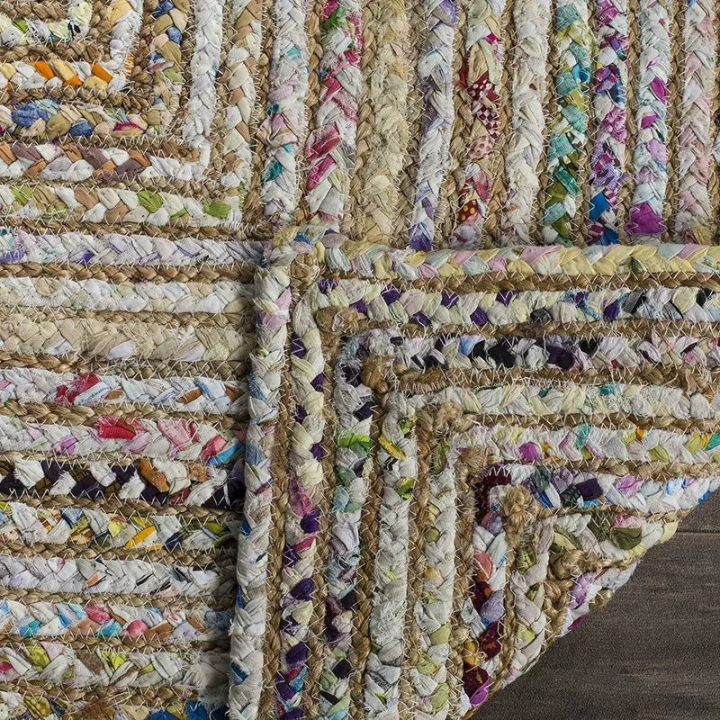 Rug Runner Jute and Cotton Reversible Handmade Braided Style Rug Rustic Look Rug Living Room Decoration