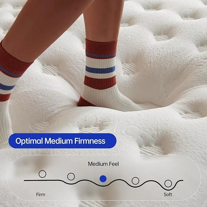 Queen Size Mattress, Queen Mattress in a Box,Superior Hybrid Mattress With Gel Memory Foam or Back & Lumbar Support
