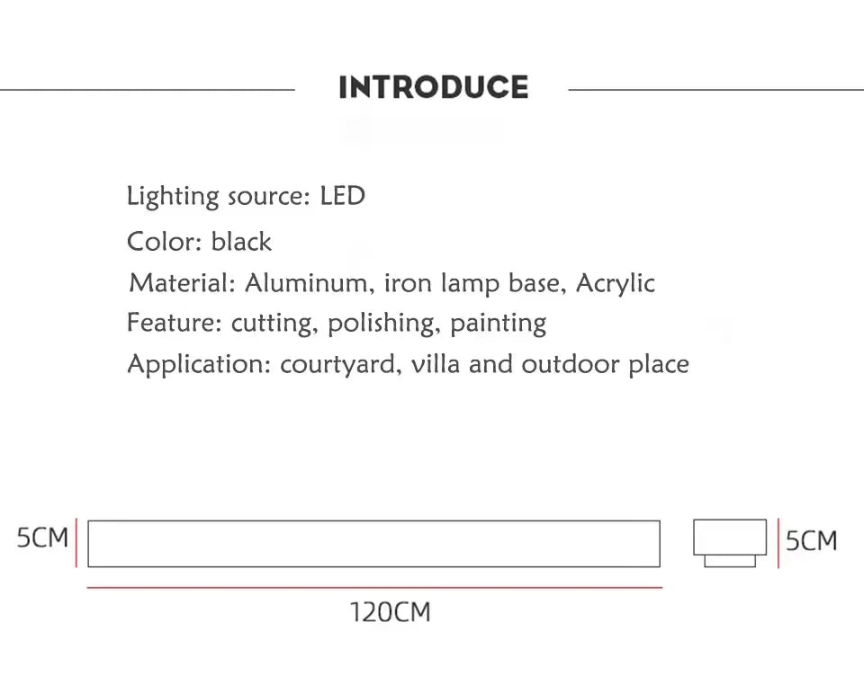 Waterproof LED long wall light ip65 outdoor lighting garden country house balcony light interior wall bedroom living room light