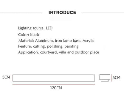 Waterproof LED long wall light ip65 outdoor lighting garden country house balcony light interior wall bedroom living room light