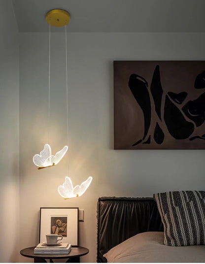 Butterfly Chandelier LED Ceiling Pendant Light Hanging Lamp Dining Living Room For Home Decora Indoor Lighting Bedroom Luminaire