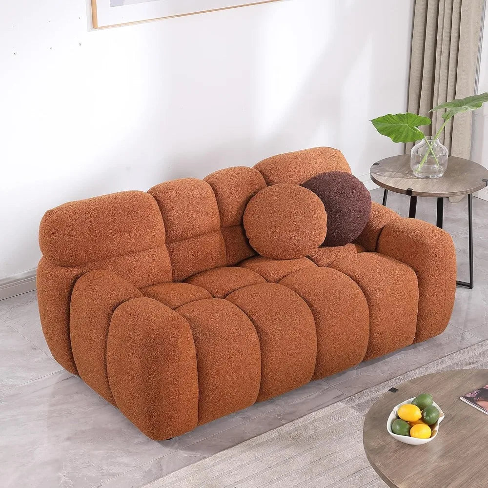Sofa for Living Room, Cloud Couch with Solid Eucalyptus Frame & Cloud Pillow, Mid Century Modern Couch for Coffee Room