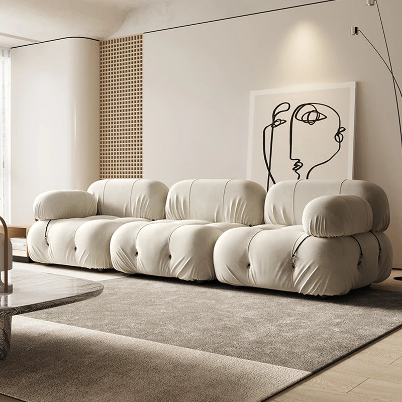 Combination square sofa Mario bedroom small apartment full sponge vacuum compression Living room leisure chair lazy fabric sofa