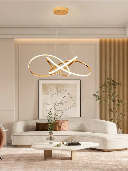 LED Gold Chandelier Modern Home Lighting For Living Room Dining Room Bedroom Kitchen Ceiling Decoration Lustre Hanging Lamp