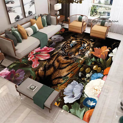 3D tiger printed carpet Fashion yoga mat Photography prop room decor  area rug  carpets for living room