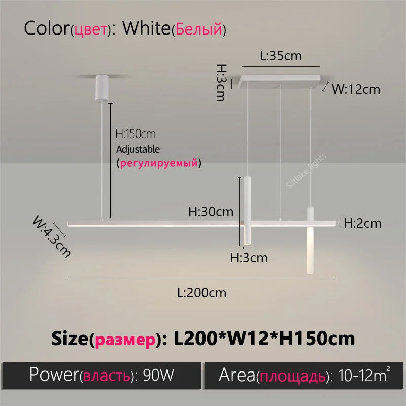 New restaurant chandelier modern simple dining room table bar lights long strip spotlight creative designer pendant lamps