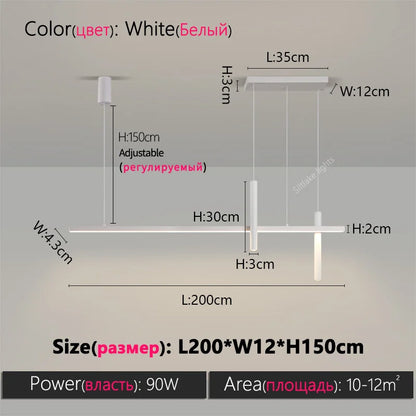 New restaurant chandelier modern simple dining room table bar lights long strip spotlight creative designer pendant lamps