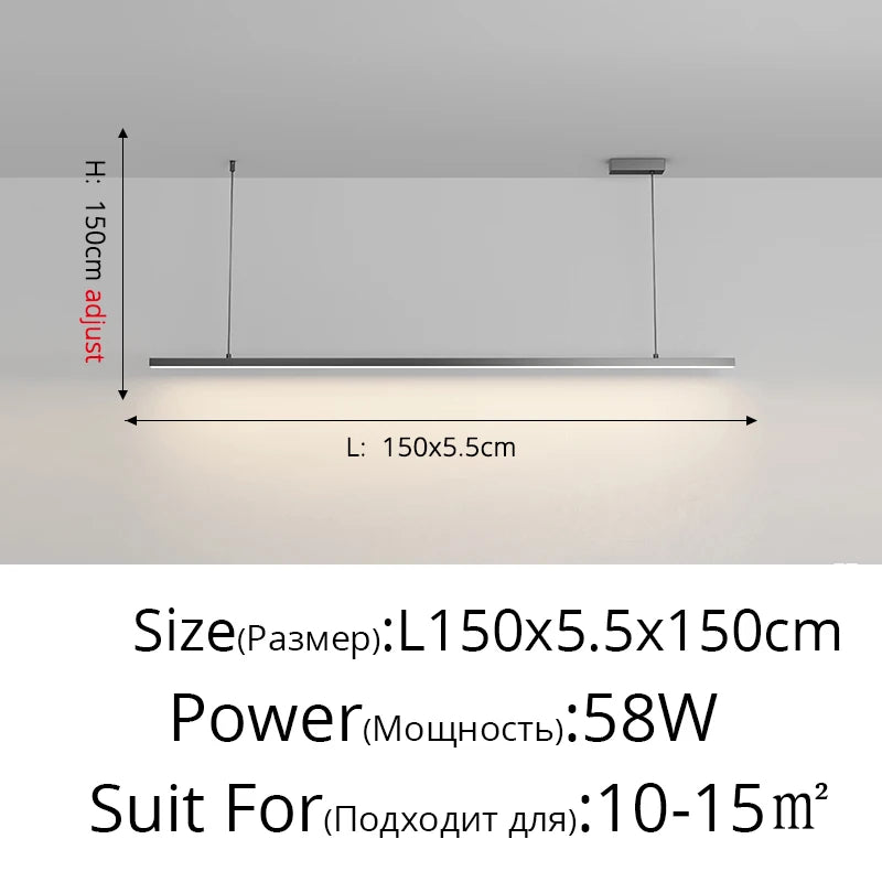 Modern Led Minimalist Long Pendant Lights For Home Villa Living Bedroom Dining Room Study Indoor Lighting Decoration Lamps