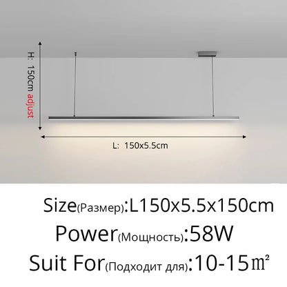 Modern Led Minimalist Long Pendant Lights For Home Villa Living Bedroom Dining Room Study Indoor Lighting Decoration Lamps