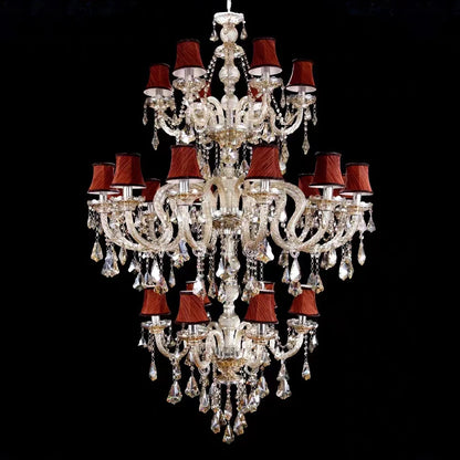 Light Luxury Cognac Color Crystal Chandelier For Stairway Sitting Room Big Chandelier For Staircase Iron Hanging Lamp Lustre Led