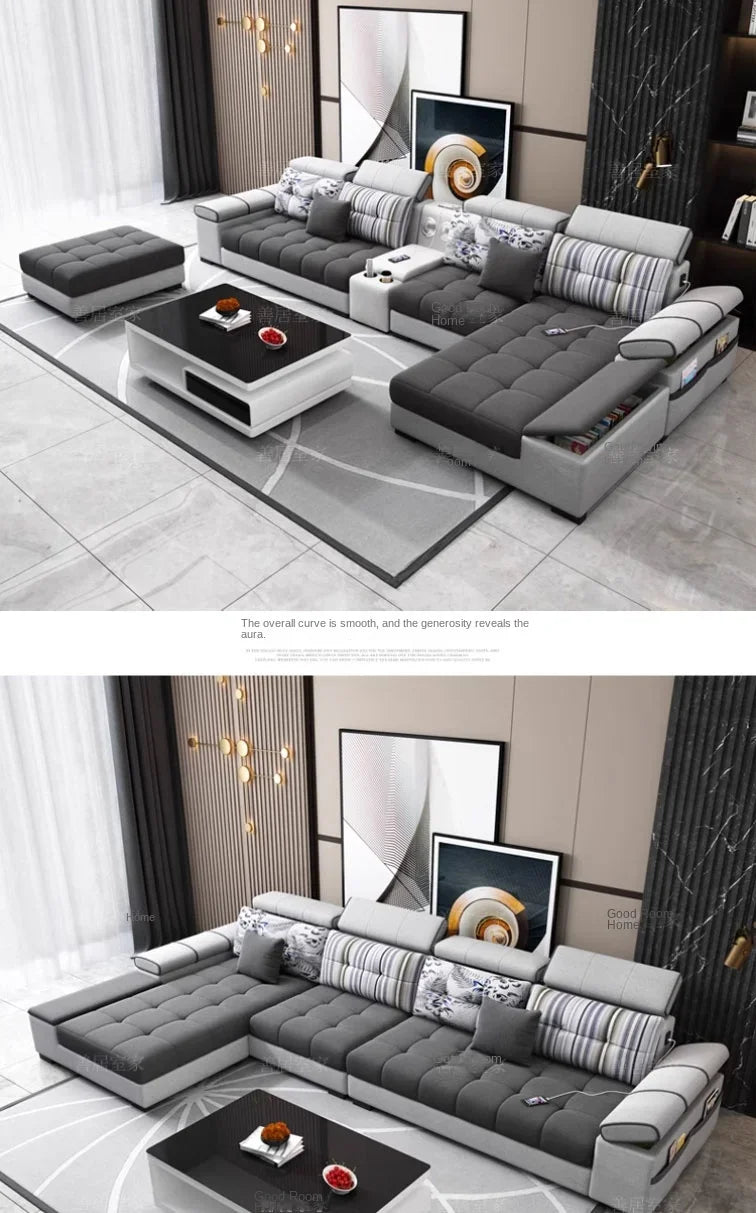 Gray Large Wood Sofas Filler Waterproof Design Lazy Lounges Puffs Couch Salon Recliner Luxury Canape Salon Furniture Home