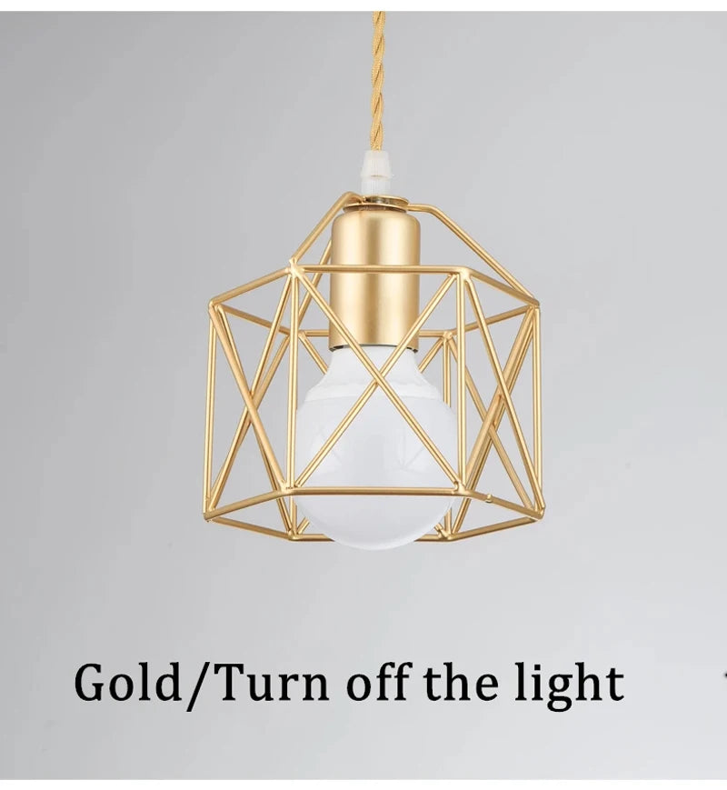 Industrial Pendant Light Adjustable Hanging Lamp for Ceiling Light Fixture Metal Cage Chandelier Lighting for Island Dining Room