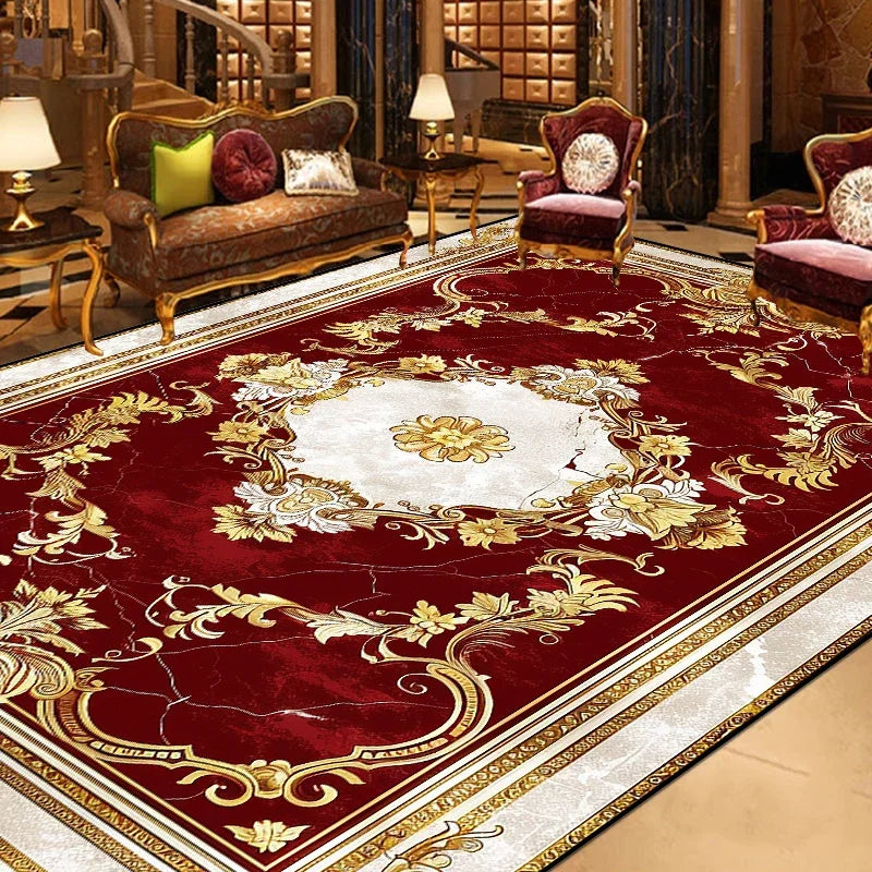 Gorgeous Retro European Carpet Living Room Large Area Decoration Sofa Area Rugs for Bedroom Cloakroom Non-slip Floor Mats