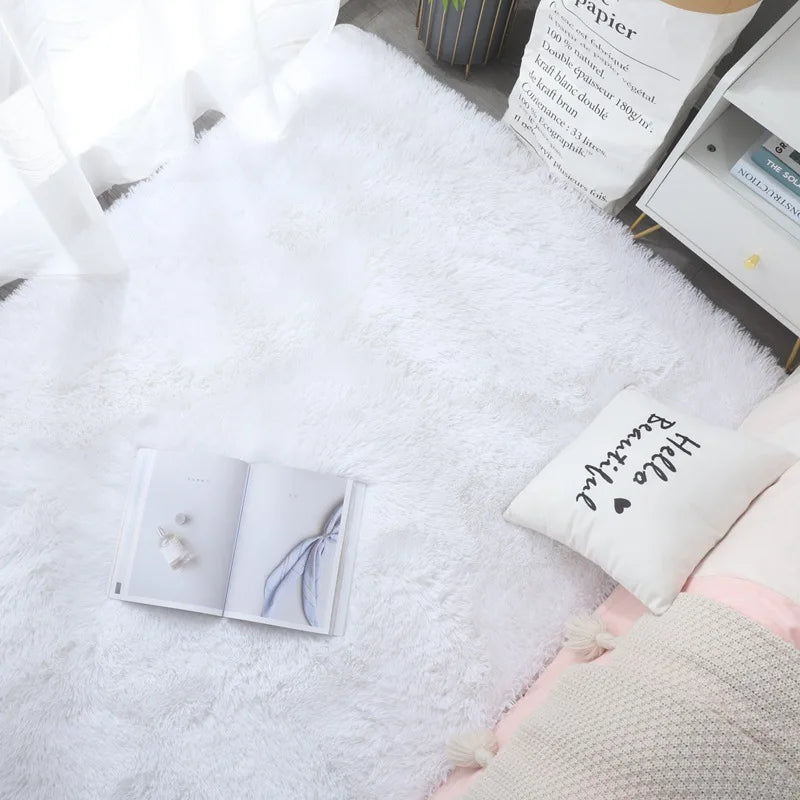 Soft Shaggy Carpet Living Room Fluffy Children Rugs Large Beige Plush Area Rug for Bedroom Kids Room Nursery Modern Home Decor