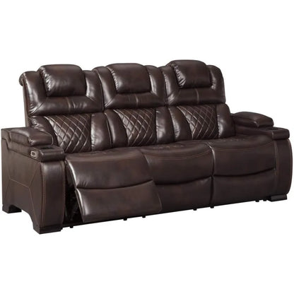 Warnerton Faux Leather Power Reclining Sofa with Adjustable Headrest living room furniture