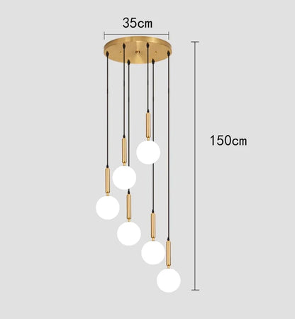Modern ring stairs led lights pendant light lamps for living room led Chandeliers for dining room hanging light indoor lighting