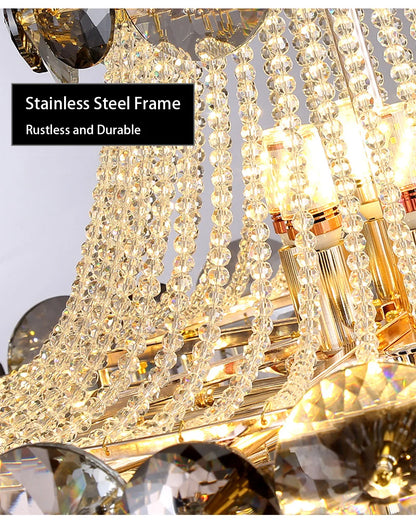2024 Modern Large Luxury Living Room Chandeliers for Staircase Designer Crystal Pendant Lamps Home Decor Lighting Lustre Fixture