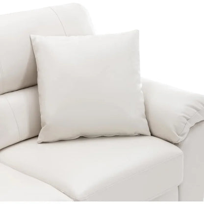 Morden Fort white leather love seat and sofa set, modern luxury and comfy furniture sleeper pouches for living room, apartment,
