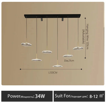 LED Restaurant Chandelier Hanging Pendant Light for Company Hotel Front Desk Lighting Spotlight Lotus Leaf Dining Table Fixtures